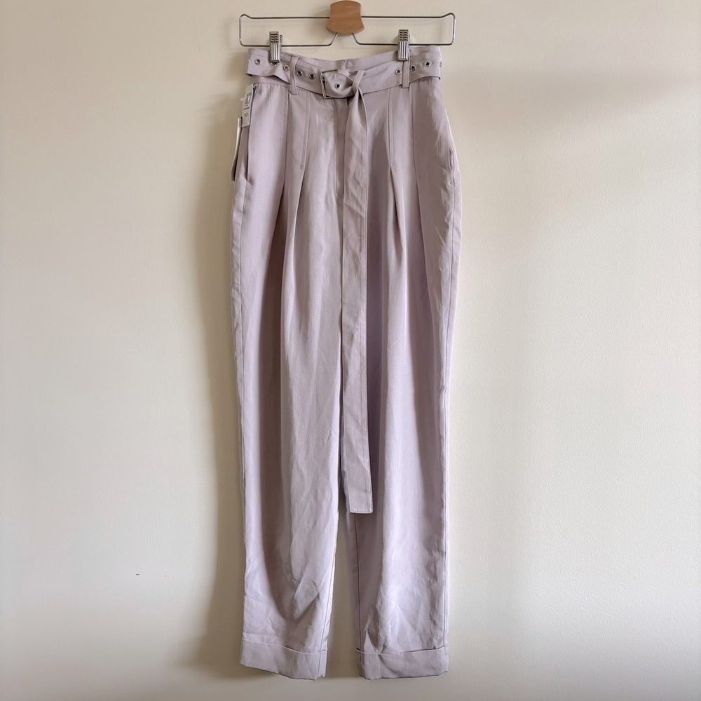 ARITZIA BABATON | NWT US 0 Gonnerman High Waisted Belted Pants | lilac fog